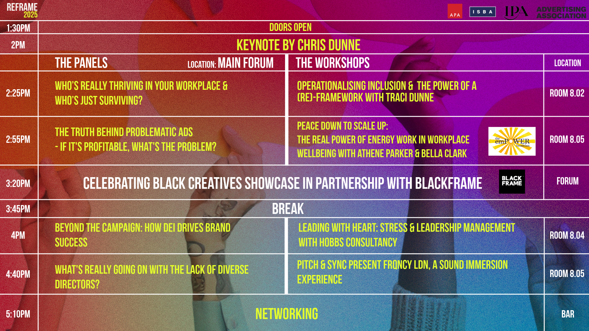 THE REFRAME 2025 SCHEDULE | Advertising Producers Association ...